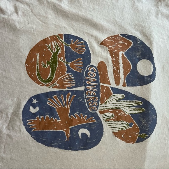 Converse Women’s Pink and Blue Graphic Short Sleeve Tee Desert Design - Picture 7 of 7